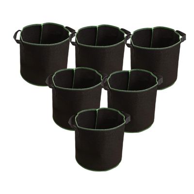 CAXUSD 6-Pack 5-Gallon Fabric Plant Pots with Double Handles for Gardening and Seed Starting