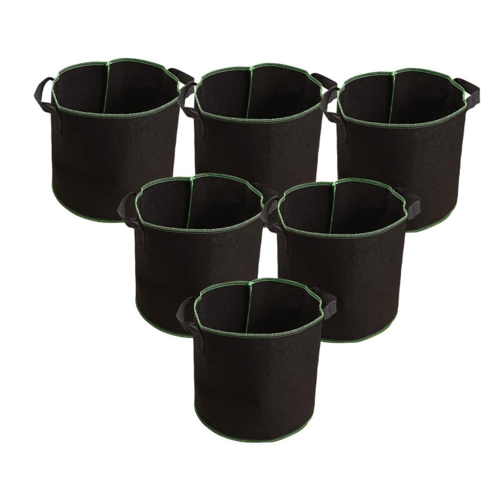 CAXUSD 6-Pack 5-Gallon Fabric Plant Pots with Double Handles for Gardening and Seed Starting