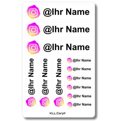 12 White Personalized Insta Stickers – Custom Logos and Text | Waterproof, Transparent, Kiss-Cut | Social Media Stickers