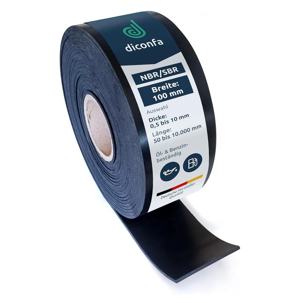 diconfa NBR Rubber Strip, 100 mm Wide, 850 mm Long, 2 mm Thick