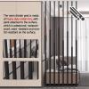Room Divider Fence, Metal Iron, Round, with Base and Top Pieces, for Laundry Room/Balcony/Stairwell/Entrance, Privacy Screen, Pink, 170 cm High view 2