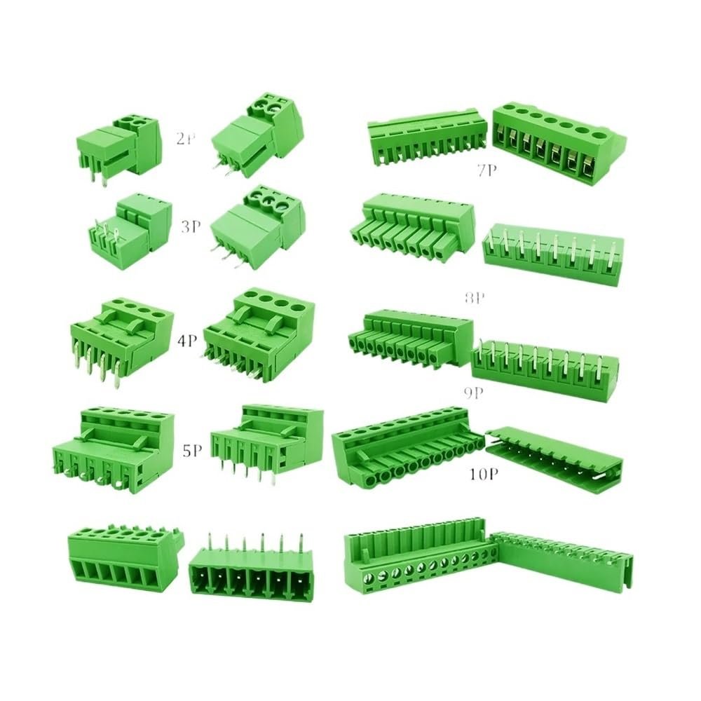 RUAJOGYNVM 5-Pair 15EDG/KF2EDG PCB Screw Terminal Blocks, 3.5 mm, Right Angle, 5-Pin
