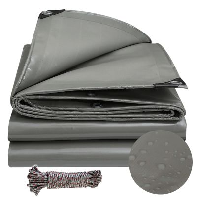 Waterproof Tarp 1.5 x 2 m with Reinforced Corners and Grommets, Gray