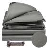 Waterproof Tarp 1.5 x 2 m with Reinforced Corners and Grommets, Gray view 1
