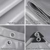 Waterproof Tarp 1.5 x 2 m with Reinforced Corners and Grommets, Gray view 3