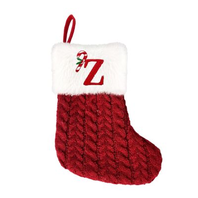 Embroidered Christmas Stocking with Letter Z, 19 x 14 cm