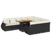 vidaXL 11-Piece Garden Sofa Set with Cushions, Black Poly Rattan view 1