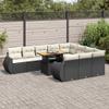 vidaXL 11-Piece Garden Sofa Set with Cushions, Black Poly Rattan view 2