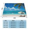 Flannel Fleece Blanket with Tropical Sea Design, Soft Cozy Throw for Couch or Bed, White, 40 x 30 in view 4
