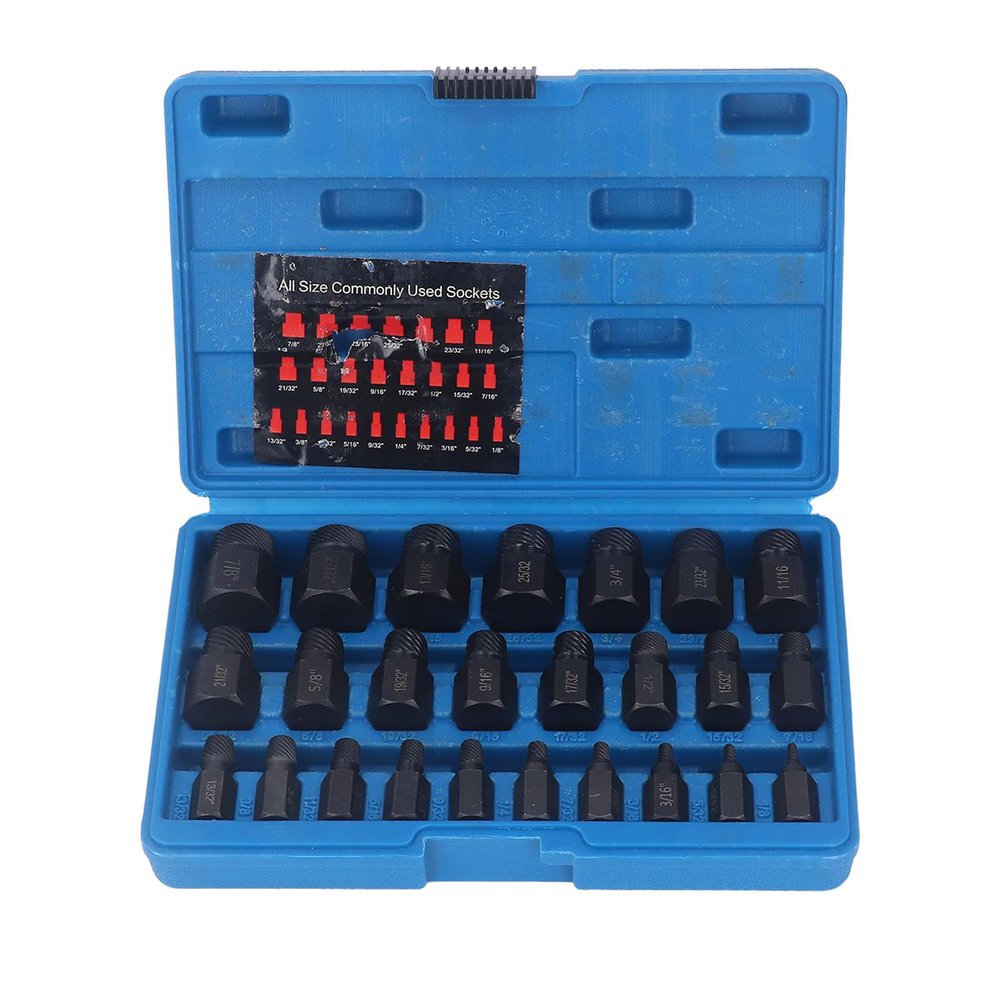 ANKROYU 25-Piece Screw Extractor Set, Durable Cr-Mo Steel Tool for Removing Broken Screws, with Storage Box