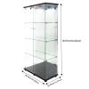 BLSYHDH Glass Display Cabinet, 4-Tier, 2 LED Doors, Black, 164 x 80 x 36 cm view 2