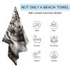 JEKYQ Beach Towel, Quick-Drying Black-and-White Tiger Print, Lightweight Travel Towel, 137.2 x 78.7 cm view 3