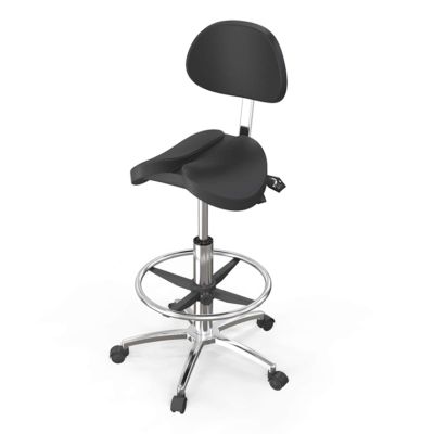 Height-Adjustable Saddle Rolling Stool for Dental, Medical, Hospital, Laboratory, Salon, Office, and Home Use