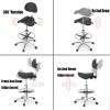 Height-Adjustable Saddle Rolling Stool for Dental, Medical, Hospital, Laboratory, Salon, Office, and Home Use view 4
