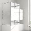Striped Bathtub Shower Screen, 120 x 70 x 140 cm, 3-Piece, 6 mm Tempered Safety Glass view 1