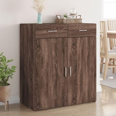 Lauuoeriau Sideboard, Brown Oak, 80 x 42.5 x 93 cm, Engineered Wood