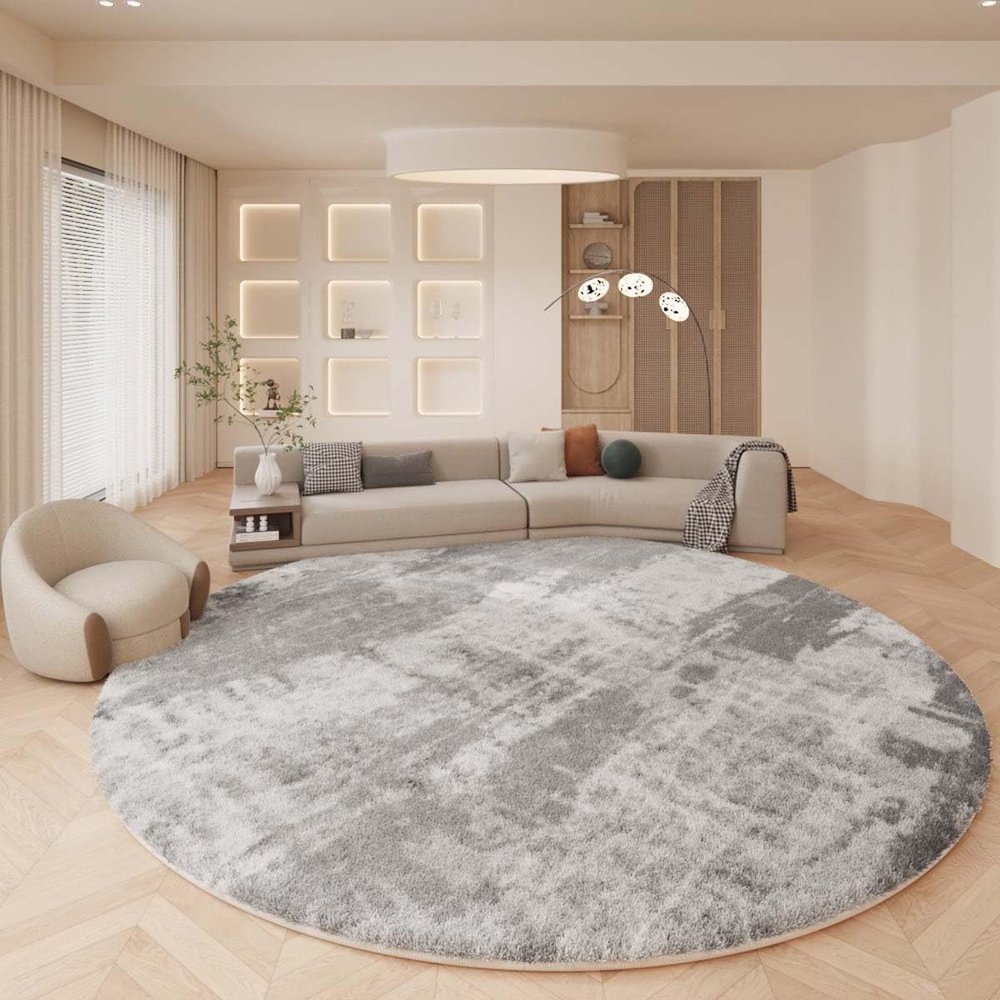Modern Round Area Rug for Living Room, Bedroom or Kids’ Room, 80 cm