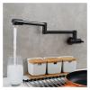 IUokLU Brass Pot Filler Faucet, 360° Swivel and Foldable, Wall-Mounted Cold-Water Faucet view 4
