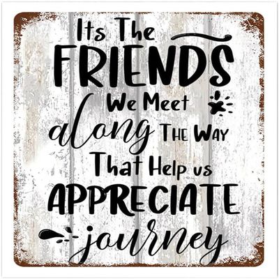 3D Wall Tavern Sign with “It's The Friends We Meet Alone The Way,” Rockets, Wall Sign, Country House, Farmhouse, Aluminum Sign, Personalized Name Sign, Solid, Classic, Horror for Baby