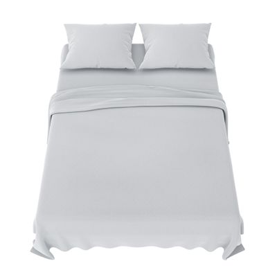 Dreamzie 4-Piece Bedding Set 150 x 200 cm, Microfiber, Light Gray