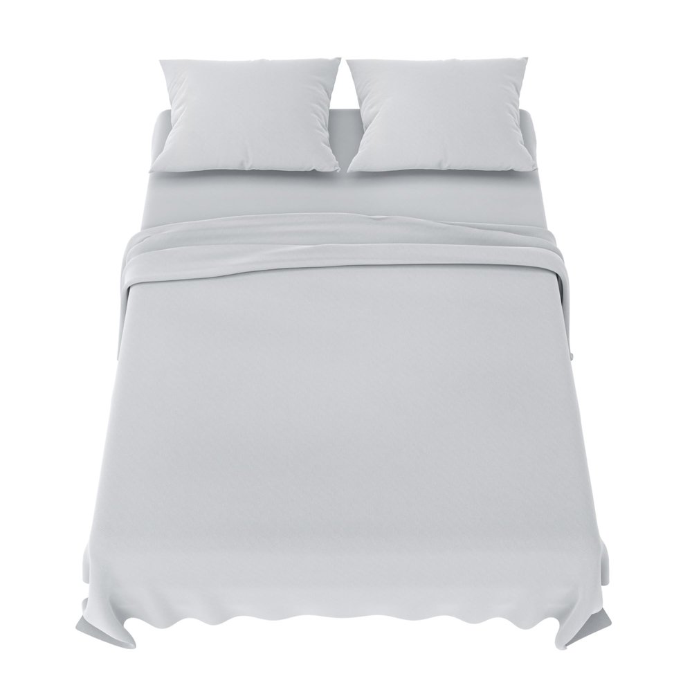 Dreamzie 4-Piece Bedding Set 150 x 200 cm, Microfiber, Light Gray