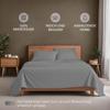 Dreamzie 4-Piece Bedding Set 150 x 200 cm, Microfiber, Light Gray view 3