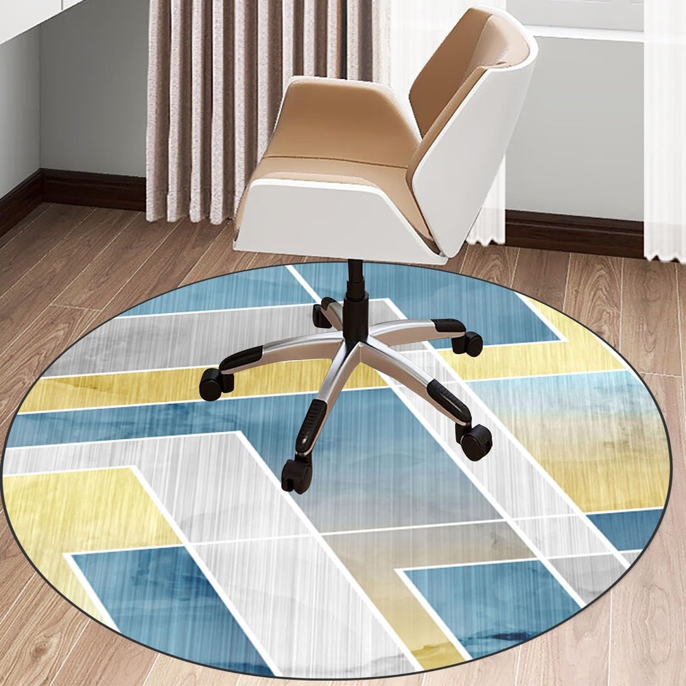 Round Non-Slip Chair Mat for Hard Floors and Carpets, 160 cm
