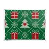 Christmas Knit Pattern Serving Tray with Handles, Green Trees and Snowflakes, Clear Acrylic, 30.5 x 40.6 cm view 2