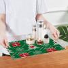 Christmas Knit Pattern Serving Tray with Handles, Green Trees and Snowflakes, Clear Acrylic, 30.5 x 40.6 cm view 4