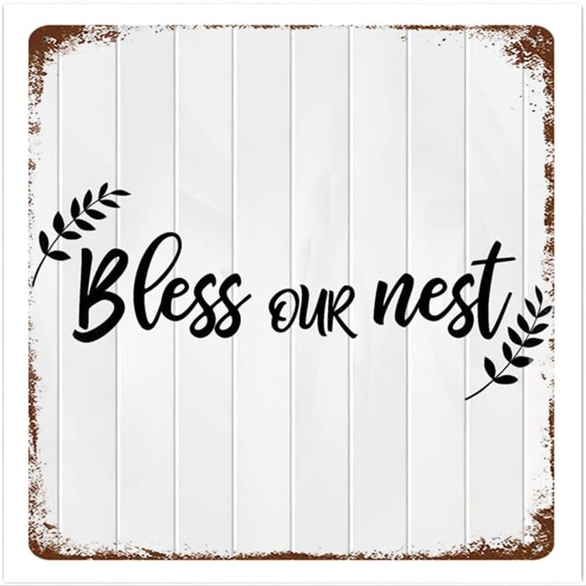 “Bless Our Nest Chris” Wall Sign, Personalized Aluminum Sign, Plaque, Solid, for Graduation, 12 x 16 in