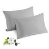 AJMDGW 2-Pack Microfiber Pillowcases, King Size, Green Bed Pillow Covers with Envelope Closure, 1800 Thread Count, Soft & Shrinkage-Resistant (Light Grey, King 20" x 40") view 1