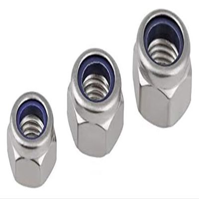 100-Piece M6–M12 Stainless Steel 304 Left-Hand Thread Nylock Locknut Set, Nylon Insert, Industrial Use (M12)