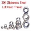100-Piece M6–M12 Stainless Steel 304 Left-Hand Thread Nylock Locknut Set, Nylon Insert, Industrial Use (M12) view 2