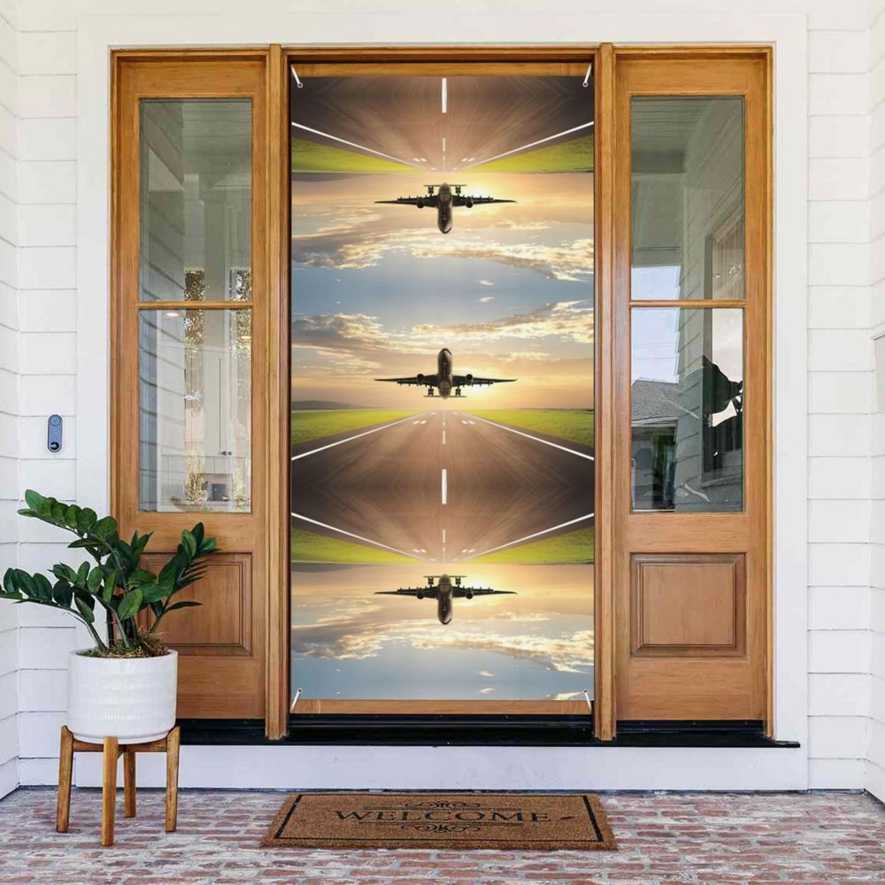 Airplane Print Door Banner, Party Decoration for Indoor and Outdoor Use