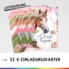 Celebr8te 12 Horse Glitter Invitations for Girls' Birthday Parties view 4