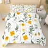 Linfye Green Leaves Duvet 140 x 200 cm, 4 Seasons Reversible Quilted Blanket with 2 Pillowcases view 3