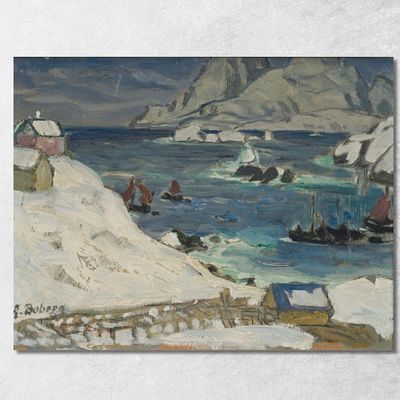 Corsa Before the Storm. Studio from Northern Norway, Anna Boberg, abb32 — Framed Fine Art Canvas Print, Ready to Hang, Handmade, 50 x 40 cm