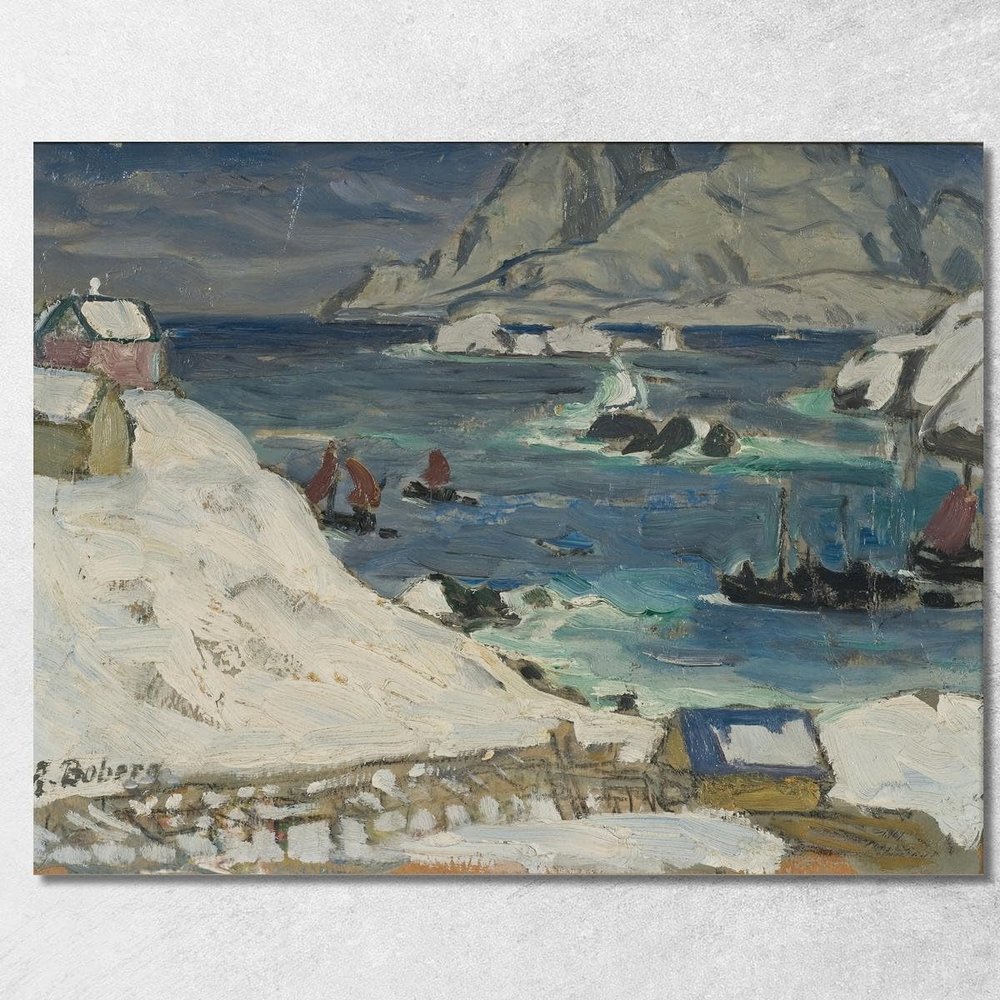 Corsa Before the Storm. Studio from Northern Norway, Anna Boberg, abb32 — Framed Fine Art Canvas Print, Ready to Hang, Handmade, 50 x 40 cm