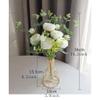 ZONABSQQ Artificial Peony Flower Arrangement with Iron Vase view 2