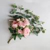 ZONABSQQ Artificial Peony Flower Arrangement with Iron Vase view 3