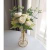 ZONABSQQ Artificial Peony Flower Arrangement with Iron Vase view 4