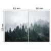SMTDeco Stove Cover 40x52 + 35x52 cm, 2-Piece Tempered Safety Glass, Foggy Trees Green view 2
