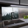 SMTDeco Stove Cover 40x52 + 35x52 cm, 2-Piece Tempered Safety Glass, Foggy Trees Green view 4