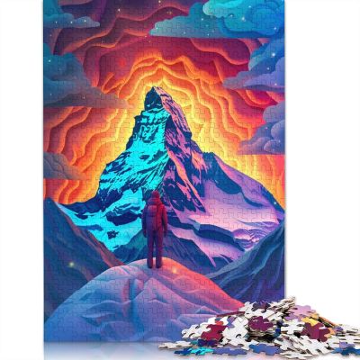 Puzzle for Adults and Children, 1,000 Pieces, Colorful Mountain Scenery, Wooden Puzzle, 75 x 50 cm