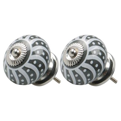 CQCQC Ceramic Cabinet Knobs, 2-Pack, Gray