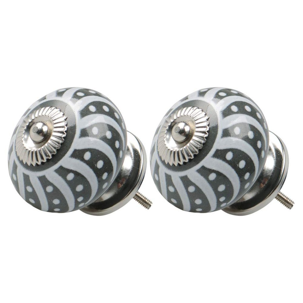 CQCQC Ceramic Cabinet Knobs, 2-Pack, Gray