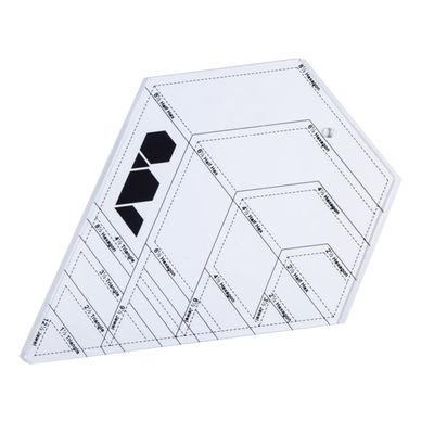 Tofficu Diamond-Shaped Acrylic Quilting Ruler, Precise Transparent Patchwork Tool with Clear Scales for Sewing and Crafts