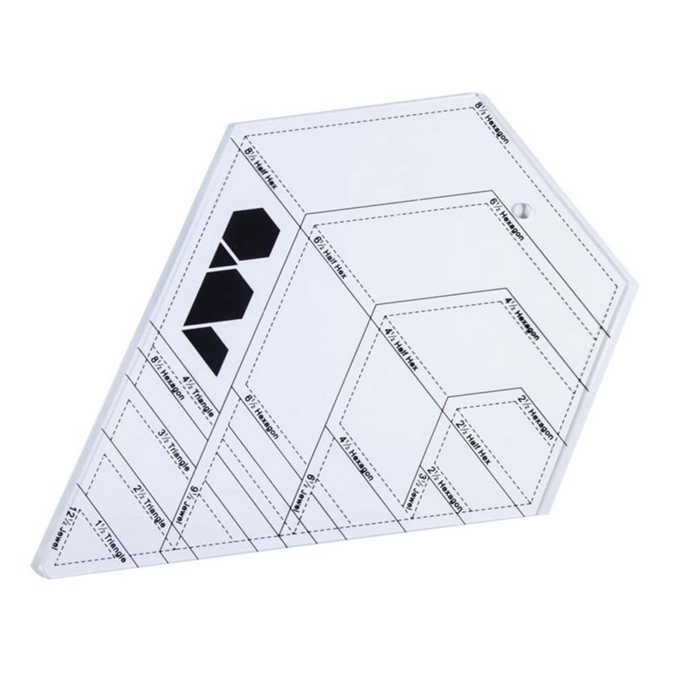 Tofficu Diamond-Shaped Acrylic Quilting Ruler, Precise Transparent Patchwork Tool with Clear Scales for Sewing and Crafts