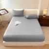 JIANINGHOME Cotton Jersey Fitted Sheet with All-Around Elastic, 150 x 200 cm view 3