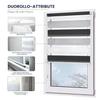 Rollmayer No-Drill Dual Roller Blind, White/Gray/Black, W45 x H130 cm view 3